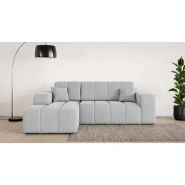 OTTO home Ecksofa OTTO HOME "CASSY L-Form, Schlafsofa mit Bettkasten, Maße B/T/H: 245/165/88 cm", grau (hellgrau), B:244,5cm H:88cm T:164,5cm, 94% Polyester, 6% Nylon, Sofas, Ecksofa, mit 2 Rückenkissen, Recamiere rechts oder links bestellbar