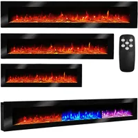 Elektrokamin Wandkamin Giulietta 150cm mit LED Flammensimulation - Farbwechsel - inkl. Fernbedienung, Timer & Dimmer Max.1800 Watt - Elektrischer Kamin Heizung Heizlüfter Glasfront