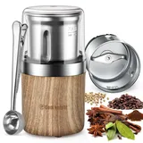 COOL KNIGHT Kaffeemühle Elektrisch, Kaffeemühle mit Kaffeedosierlöffel und 1 Edelstahlbehälter. 100 g Kapazität Gewürzmühle, Grinder für Gewürze, Kaffeebohnen, Nüsse.