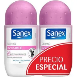Sanex Invisible Roll-On Deodorant, 2 x 50 ml