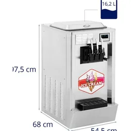 Royal Catering Softeismaschine Gastro Eisherstellung, Silber