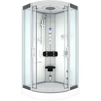 SeniorBad D46-10T1 Komplettdusche mit Schiebetür 90 x 90 cm weiß Sicherheitsglas D46-10T1