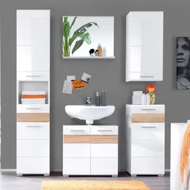 trendteam Hochschrank Mezzo Dekor Weiß