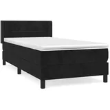 vidaXL Boxspringbett mit Matratze Schwarz 100x200 cm Samt