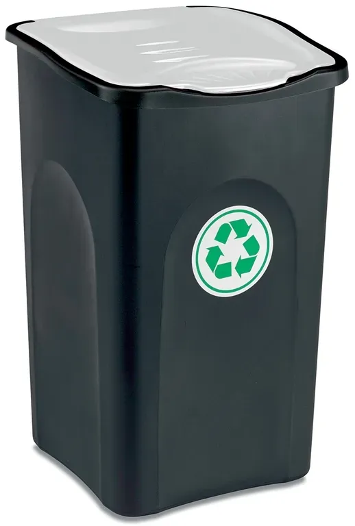 Mülleimer, Abfalleimer Ecogreen, 50 Liter, mit Deckel, weiß