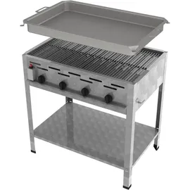 ChattenGlut Gasbräter 4-flammig 810 x 530 x 800 cm Edelstahl inkl. Rost und Pfanne