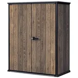 Keter Seitenschrank Keter Kunststoff Gartenschrank Signature Walnuss braun