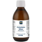 Kolloidales Silberwasser 100% natürlich - in Braunglasflasche mit auffüllbarer 30ml Sprayflasche - Reinstes Silber und reinstes Wasser - tägliche Produktion in Deutschland (50 ppm, 250 ml)