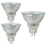 Trango 3er Set MR16030 LED Leuchtmittel mit MR16 Fassung zum Austausch herkömmlicher Halogen Leuchtmittel MR16 I GU5.3 I G4 12 Volt 3000K warmweiß Glühlampe, Reflektor Lampe