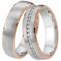 DOOSTI Trauring Schmuck Geschenk Silber 925 Trauring Ehering Partnerring LIEBE, Made in Germany - wahlweise mit oder ohne Zirkonia goldfarben|silberfarben 68