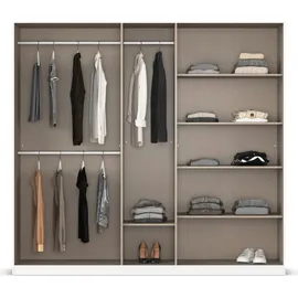Rauch Drehtürenschrank »Kleiderschrank Schrank Garderobe AGORDO TOPSELLER Schlafzimmer«, (in zwei Griff-Farben mit Dekor- oder Hochglanzfront), durchdachte Innenausstattung, in 6 Breiten und 2 Höhen MADE IN GERMANY, grau