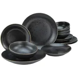 CreaTable CreaTable, Tafelservice Industrial Gold BLACK, in schwarz 12-teilig