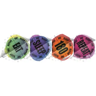 Unicorn Ultrafly Slang Dart-Flights, Eat, Sleep, 180, Repeat-Design, Standard-Plus-Form, Ultra-strapazierfähiges 100-Mikron-Polyester-PET