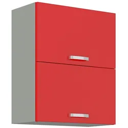 Küchen Hängeschrank 60 Glanz Rot Grau Küchenzeile Küchenblock Küche Rose Bianca
