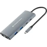 Conceptronic 10-in-1 USB-C 3.2 Gen 1 Adapter - 100W PD, HDMI, 2x USB-C, 3x USB-A, Gbit Ethernet, TF/MicroSD