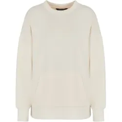 Armani Exchange für Damen. XW000504AF12819U1003 Weißes Sweatshirt mit Rundhalsausschnitt und überschnittenen Schultern (S), Lässig, Sportlic
