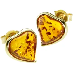 Paar Ohrstecker OSTSEE-SCHMUCK "Ostsee-Schmuck Ohrstecker Herz Ohrstecker Herz", gelb, Ohrringe, Damen, 12 x 12mm, Gelbgold 333