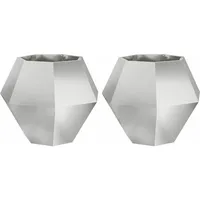 VidaXL Pflanzkübel 2 Stk Silber 75 x 75 x