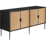 Tectake Sideboard Juna 150 x 77 x 47 cm Schwarz/Braun