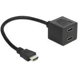 DeLock 65226 Adapter mit Ethernet 1x HDMI Stecker - 2x HDMI Buchse