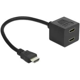 DeLock 65226 Adapter mit Ethernet 1x HDMI Stecker - 2x HDMI Buchse