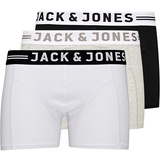 JACK & JONES Sense black/white/grey melange M 3er Pack