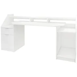 ML-Design Schreibtisch Computertisch Einstellbar Laptoptisch Tisch PC Weiß 179,8x90,6x55cm