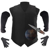 Stichschutzkleidung Adjustable Fischschuppen Liner Tactical Vest-Messer-Beweis-Weste Erwachsene Für Männer Frauen Brustschutz (Enthalten Handschuhe, Arm Sleeve)