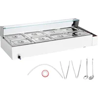 8-Pfannen-Speisewärmer für den gewerblichen Gebrauch, 1700 w Bain Marie aus Edelstahl für die Arbeitsplatte, 8 x 8 qt silberner elektrischer