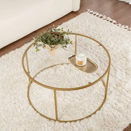 CaliCosy Couchtisch Gold Metall 80 x 43 cm