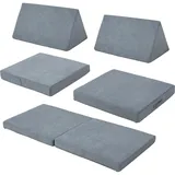 [en.casa] Kindersofa Norhulta 150 x 66 x 46 cm Cord grau