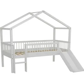 Vipack Hausbett Forrest 90 x 200 cm Buche massiv lackiert weiß
