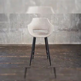 KAWOLA Barhocker ZAJA Barstuhl Sitzhöhe 76 cm Microfaser cremeweiß