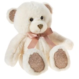 HEUNEC Kuscheltier Bär Creamie mit Rosé-Schleife klein, Plüschtier, 18 cm Teddybär