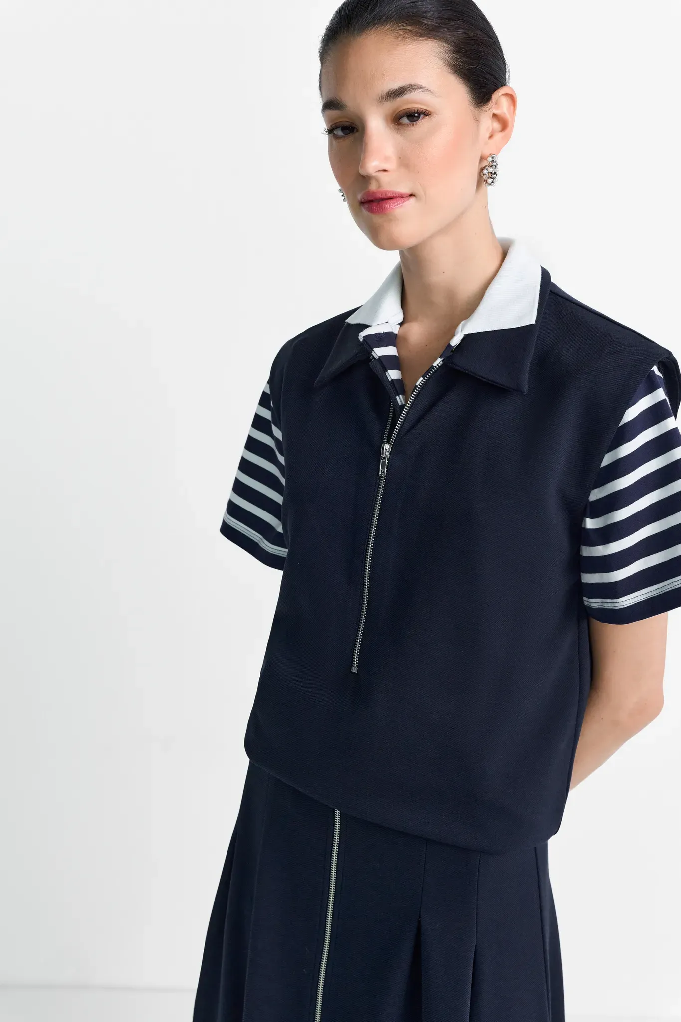 Jerseyweste RICHROYAL, Damen, Gr. L, midnight blau, Jersey, Obermaterial: 71% Polyester, 23% Viskose, 6% Elasthan, gerade normal, Westen, Jersey, mit Metallreißverschluss