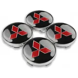 XWSBUDE 4 Stück Auto Radnabenkappen, für Mitsubishi ASX Lancer L200 Pajero Outlander Eclipse Galant 56mm Dauerhaft Kratzfest Radnabenabdeckung Wasserdicht Staubdicht Reifen Felgen Zubehör
