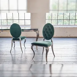 KAWOLA Stuhl LINDA Esszimmerstuhl Barock Velvet grün