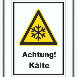 HB-Druck Achtung Kälte Aufkleber A1 (594x841mm)