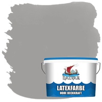 Halvar Latexfarbe hohe Deckkraft Weiß & 100 Farbtöne - abwischbare Wandfarbe für Küche, Bad & Wohnraum Geruchsarm, Abwischbar & Weichmacherfrei (2,5 L, Wolfsgrau)