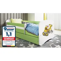 raumhirsch furniture Kinderbett Bagger 80 x 180 cm Holzwerkstoff grün