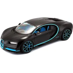 Bburago 18-11040BK - Modellauto - Bugatti Chiron 42 Sekunden Weltrekord (schwarz, Maßstab 1:18)