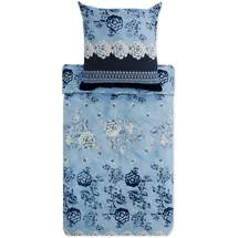 BASSETTI Paraggi Floral Blau 135 x 200 cm + 80 x 80 cm