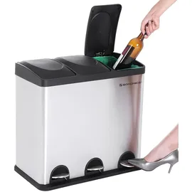 Songmics Mülleimer 54 l Silber/Schwarz