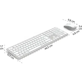 Hama WKM-550 Multi-Device-Tastatur-Maus-Set, weiß, USB/Bluetooth, DE (173066)