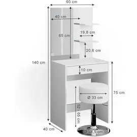 Vicco Schminktisch Isabelle - Hocker Frisierkommode