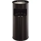 Durable Papierkorb METALL mit Ascher rund schwarz - Schwarz