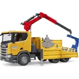 Bruder Scania Super 560R Baustellen-LKW mit Kran und 2 Paletten
