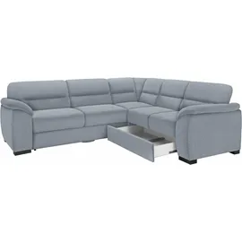 sit&more Ecksofa SIT & MORE "Montego L-Form", grau (hellgrau), B:256cm H:88cm T:227cm, Luxus-Microfaser (90% Polyester, 10% Polyamid);Struktur (100% Polyester);Luxus-Microfaser ALTARA NUBUCK (100% Polyester), Sofas, Ecksofa, wahlweise mit Bettfunktion und