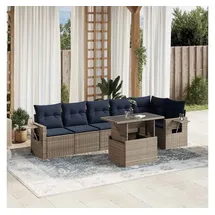 vidaXL Gartensofa-Set 7-tlg. grau