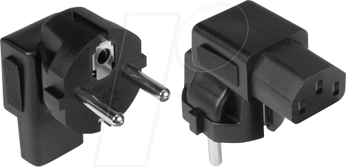 Produktbild GC PA-0133S - Netzkabeladapter, CEE 7/7 aud C13,  abgewinkelt